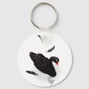 Elegant Black Swan Key Ring