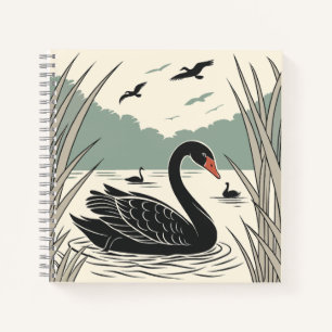 Elegant Black Swan Notebook