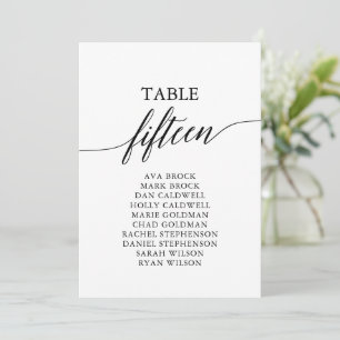 Elegant Black Table Number 15 Seating Chart