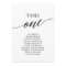 Elegant Black Table Number 1 Seating Chart