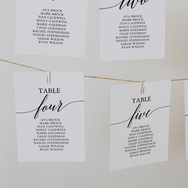 Elegant Black Table Number 4 Seating Chart (Creator Uploaded)