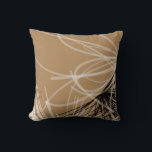 Elegant Black & Tan Abstract Design Throw Pillow<br><div class="desc">Elegant throw pillow features a stylish organic abstract design of black and white ribbons on a tan background. A stylish addition to your living room couch or bedroom, or a thoughtful modern home gift. Designed with vector graphics, you can customise by changing the background and line/border colours. To create your...</div>