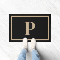 Elegant Black Tan Monogram Initial Design