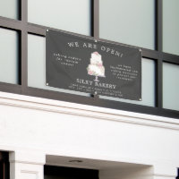 Elegant Black Three Tier Cake Store Banner