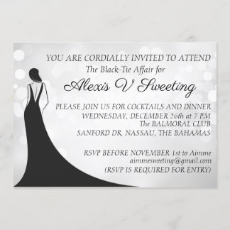Elegant Black Tie 50th Birthday Invitation