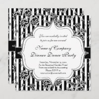 Elegant Black Tie Formal Dinner Dance Party Invita