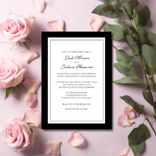 Elegant Black Tie Formal Wedding Invitation