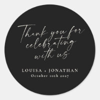 Elegant Black Trendy Script Personalised Thank You