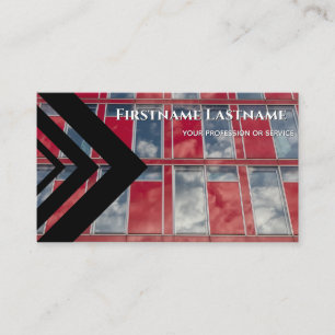 Elegant black triangle office building facade business card