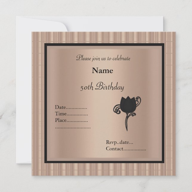 ELEGANT BLACK TULIP PARTY INVITATION (Front)