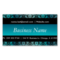 Elegant Black & Turquoise Damask Design