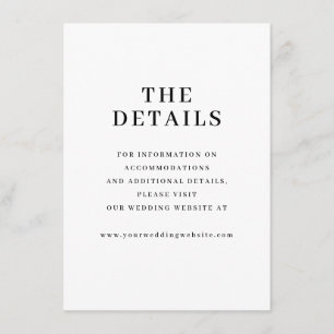 Elegant Black Typographic Details Enclosure Card