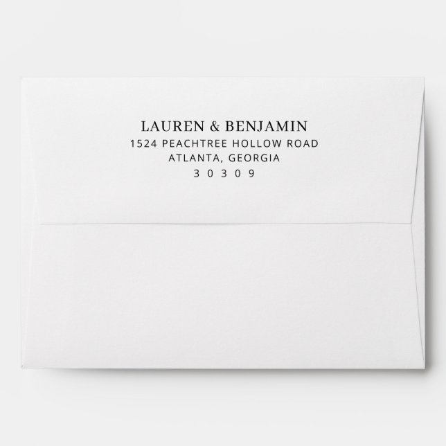 Elegant Black Typographic Envelope (Back (Top Flap))