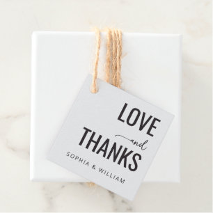 Elegant Black Typographic Gratitude Favour Tags