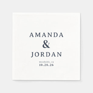 Elegant Black Typographic Napkin