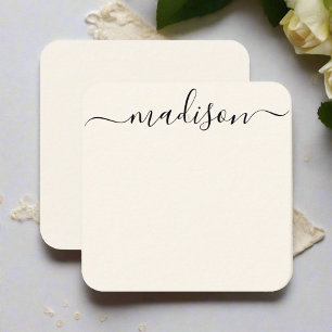 Elegant Black Typography Calligraphy Feminine Card