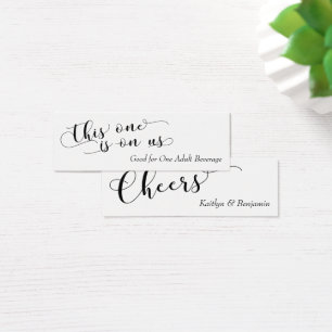 Elegant Black Typography on White Drink Tickets 2