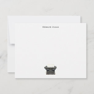 Elegant Black Vintage Typewriter Flat Card