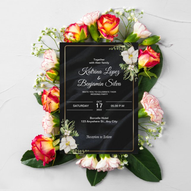 elegant black vintage wedding invitation (Creator Uploaded)