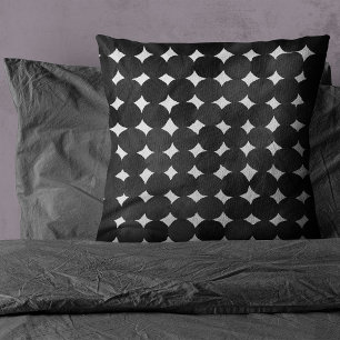Elegant black watercolor dots cushion