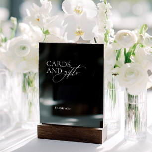 Elegant Black Wedding Cards & Gifts Acrylic Sign