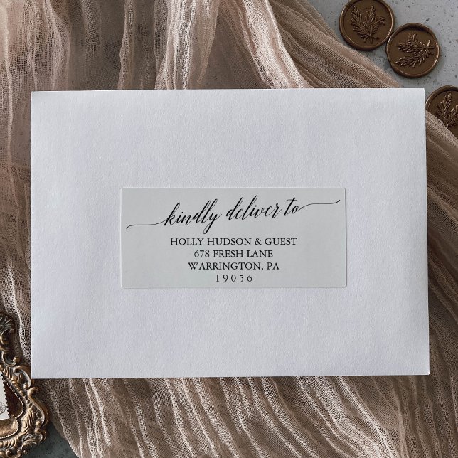 Elegant Black Wedding Guest Address Labels (Creator Uploaded)