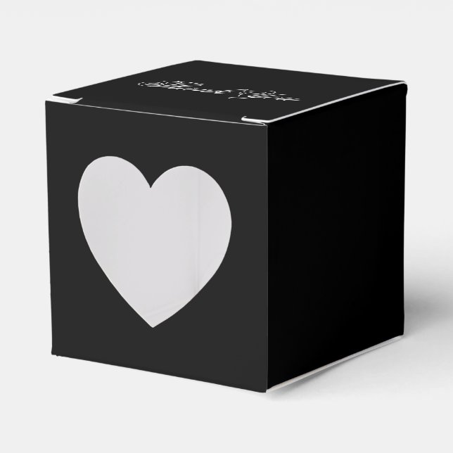 Elegant Black Wedding Guest Favour Box (Front Side)