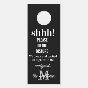 Elegant Black Wedding Hotel Do Not Disturb  Door Hanger