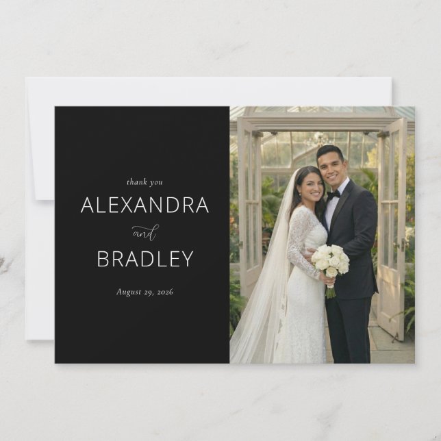 Elegant Black Wedding Invitations (Front)