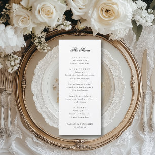 Elegant Black Wedding Menu & Reception Thank You