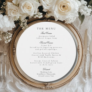 Elegant Black Wedding Menu & Reception Thank You