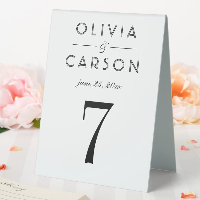 Elegant Black Wedding Monogram Table Number (In SItu (Wedding))