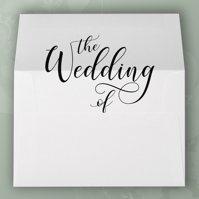 Elegant Black Wedding Script 5x7 Wedding Envelope (Creator Uploaded)