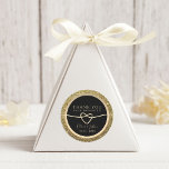 Elegant Black Wedding Thank You Sticker<br><div class="desc">Express your gratitude in style with this elegant black wedding thank you sticker. Featuring a sleek black background and sophisticated script text, this sticker adds a touch of luxury to your wedding favours, envelopes, or gift packaging. Perfect for formal, modern, or black-tie weddings, it offers a refined way to thank...</div>