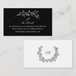 Elegant Black Wedding Website Details Enclosure Card