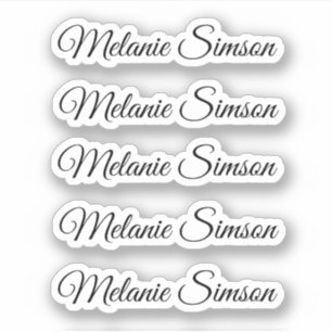 Elegant black whimsical script personalised name