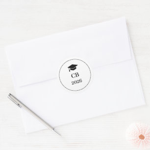 Elegant Black & White 2026 Grad Envelope Seal