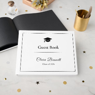 Elegant Black & White 2026 Graduation Guest Book