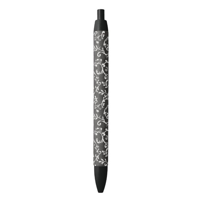 Elegant Black White Abstract   Black Ink Pen (Front Vertical)