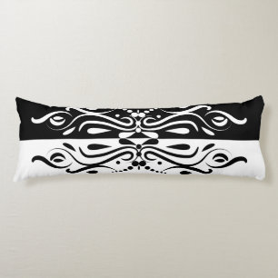 Elegant Black & White Abstract Harlequin Style Body Cushion