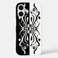 Elegant Black & White Abstract Harlequin Style