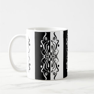 Elegant Black & White Abstract Harlequin Style Coffee Mug