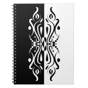 Elegant Black & White Abstract Harlequin Style Notebook
