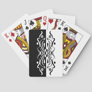 Elegant Black & White Abstract Harlequin Style Playing Cards