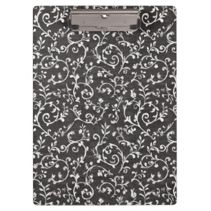 Elegant Black White Abstract Wedding Clipboard