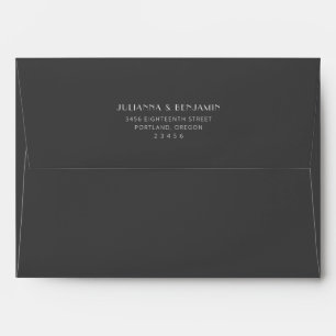 Elegant Black White Art Deco Modern Return Address Envelope