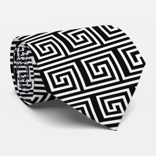 elegant black white art Deco pattern  Tie
