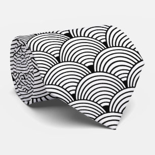 elegant black white art Deco pattern Tie