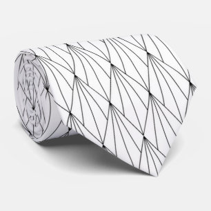 elegant black white art Deco pattern  Tie