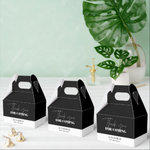 Elegant Black White Birthday Thank you Favour Box